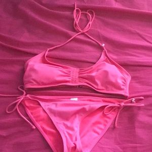 A pink bathing suit